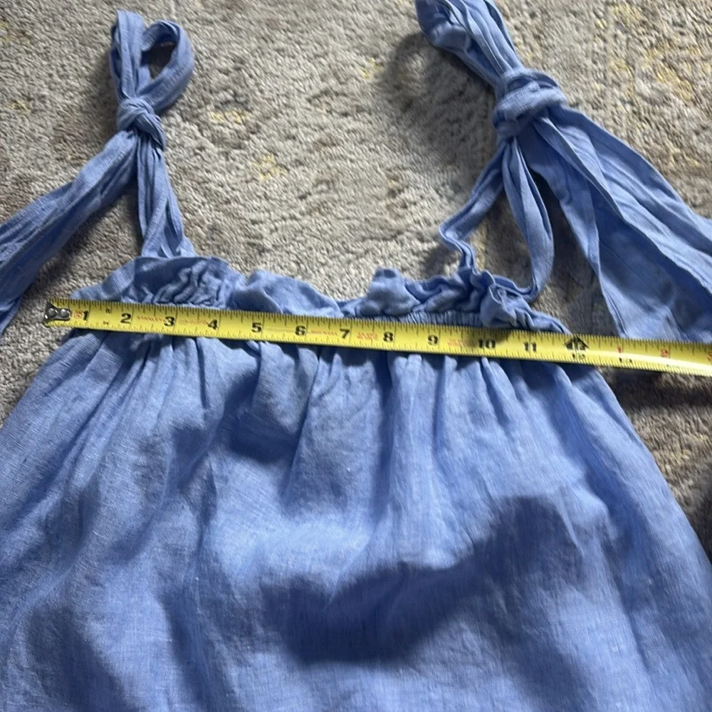 J. Crew Tie-shoulder Chambray Linen Top